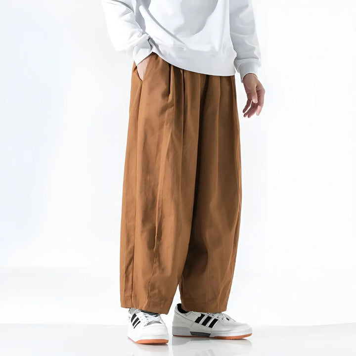 Elliott Oversized Pleated Cotton Pants