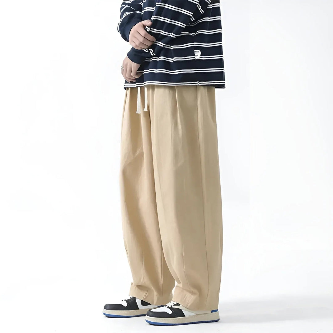 Elliott Oversized Pleated Cotton Pants