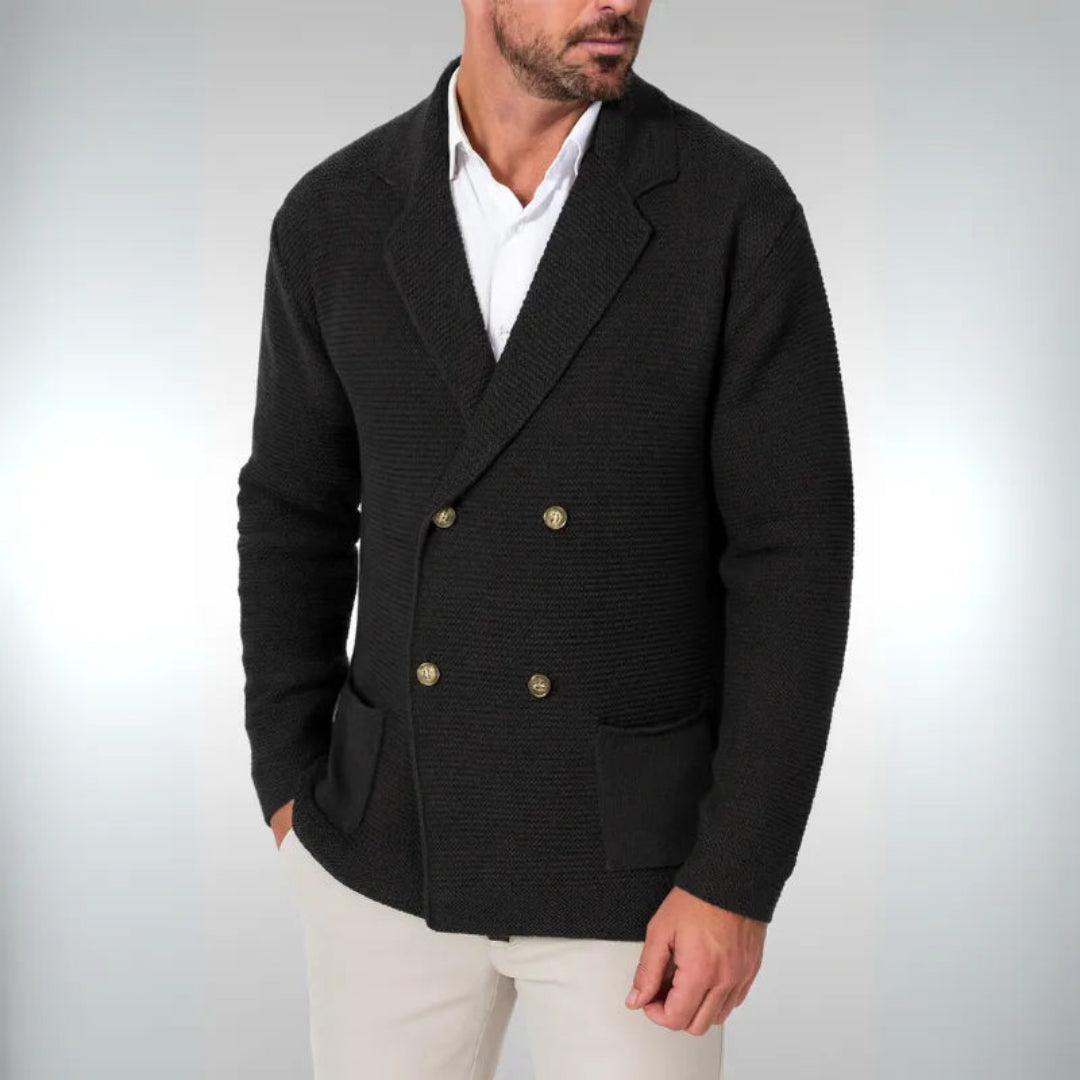Gianni Double-Breasted Knit Cardigan