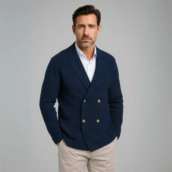 Gianni Double-Breasted Knit Cardigan