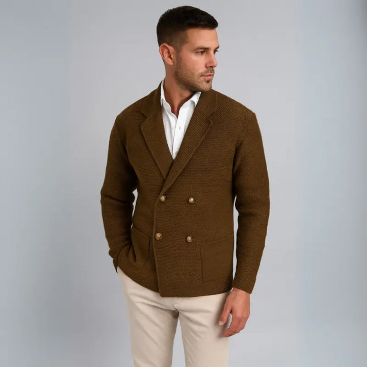 Gianni Double-Breasted Knit Cardigan