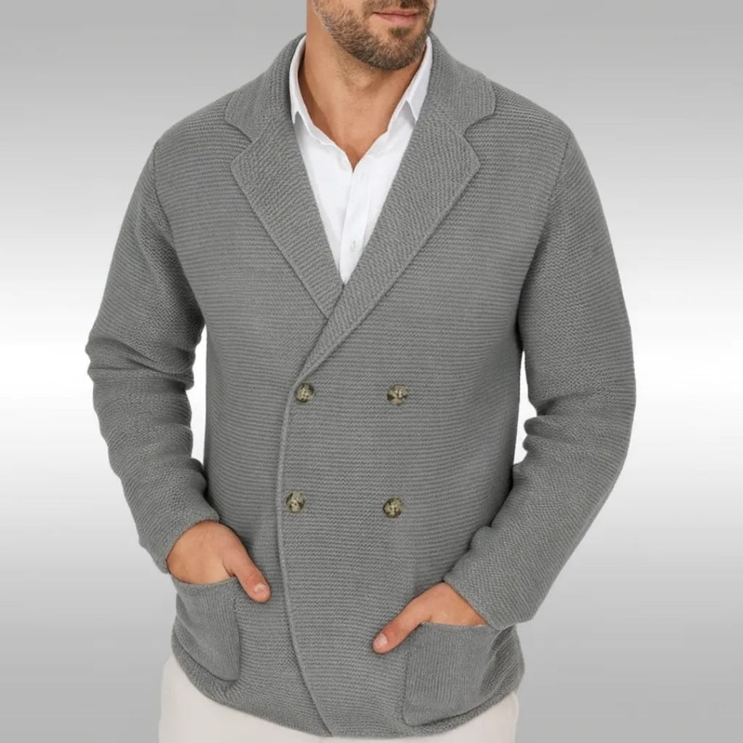 Gianni Double-Breasted Knit Cardigan