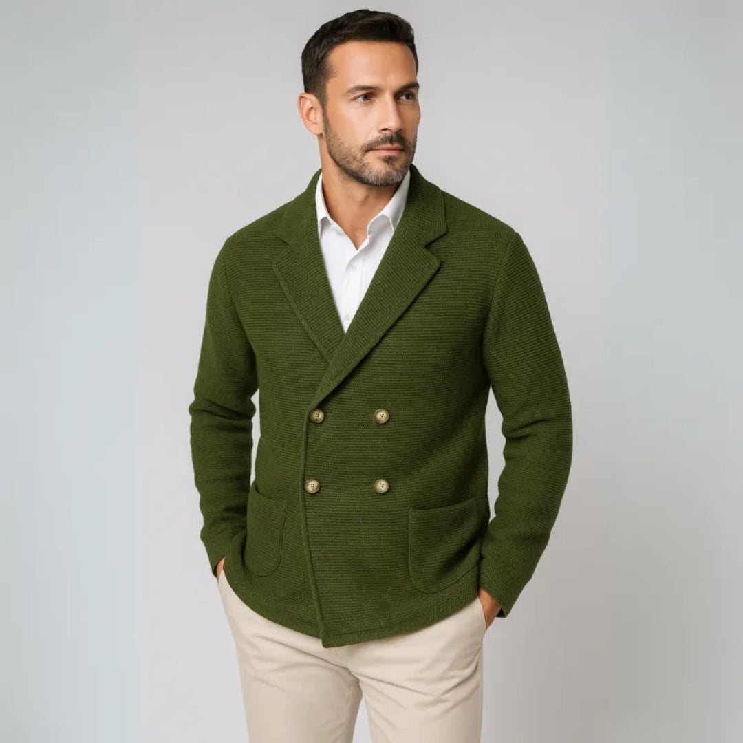 Gianni Double-Breasted Knit Cardigan