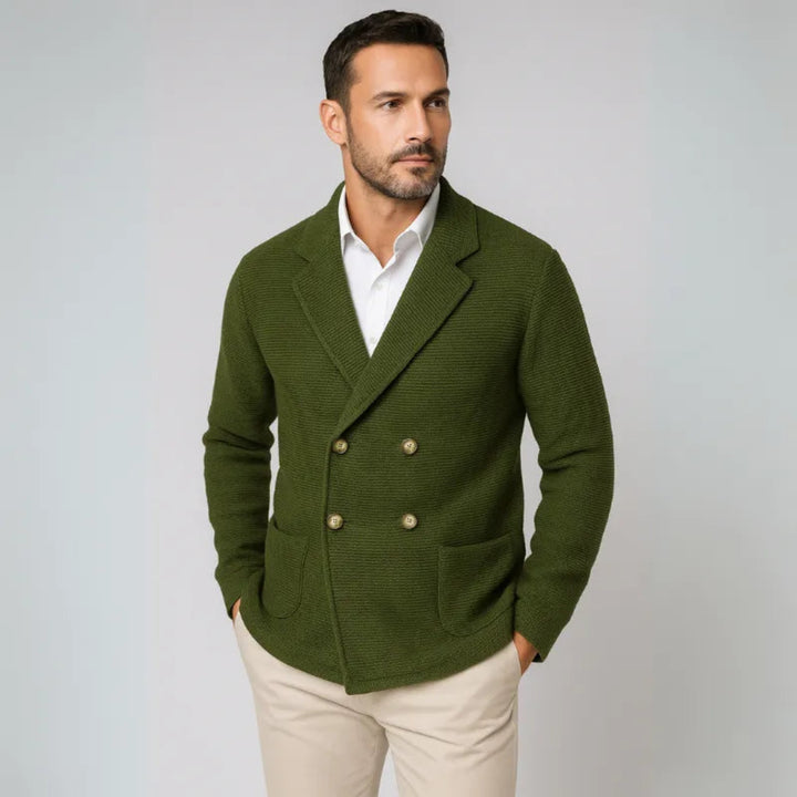 Gianni Double-Breasted Knit Cardigan