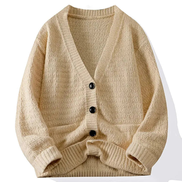 Graham Textured V-Neck Knit Cardigan