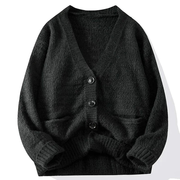 Graham Textured V-Neck Knit Cardigan