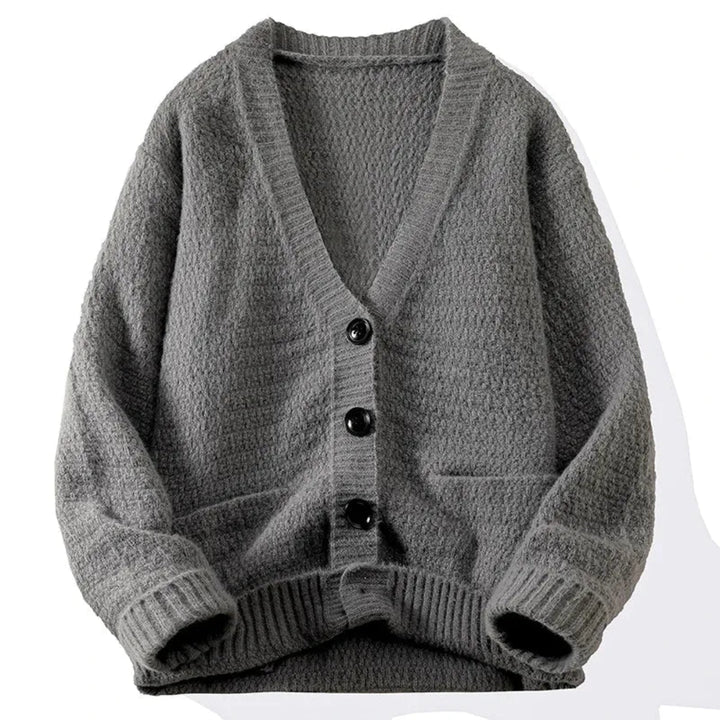 Graham Textured V-Neck Knit Cardigan