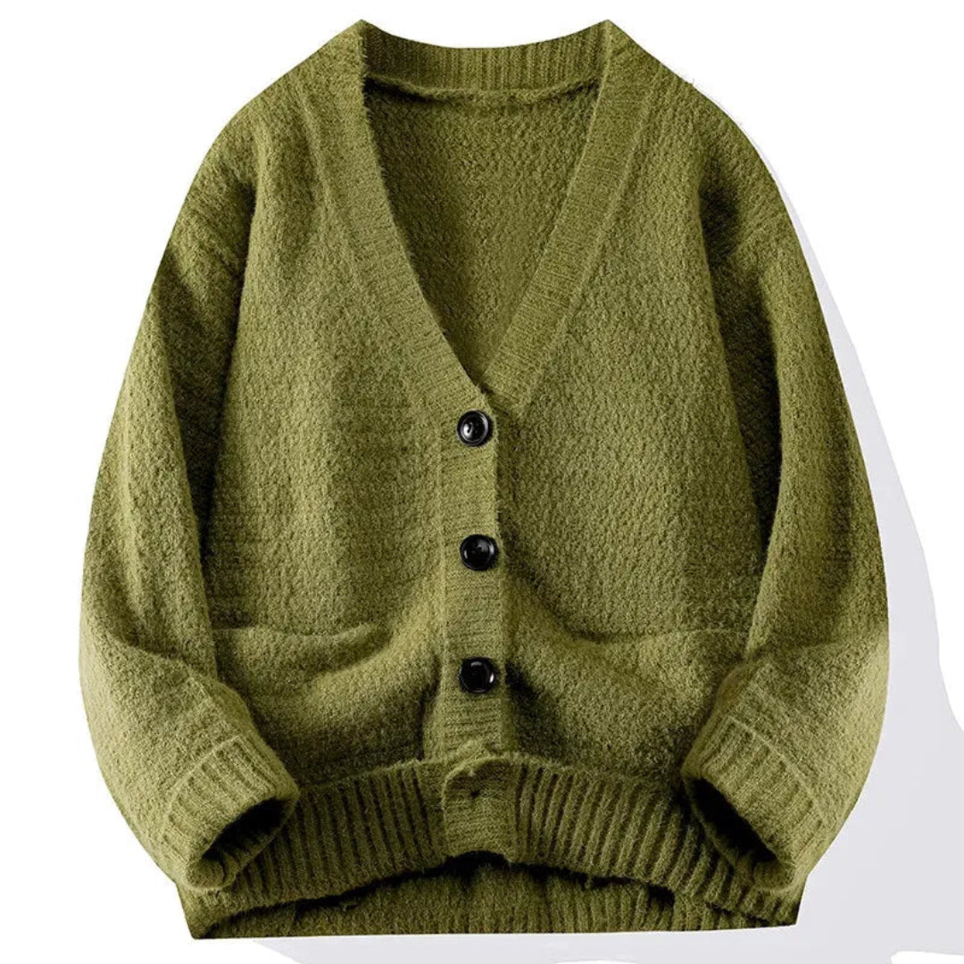 Graham Textured V-Neck Knit Cardigan