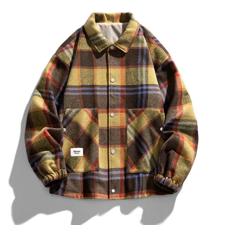 Hans Plaid Button-Up Wool Coat