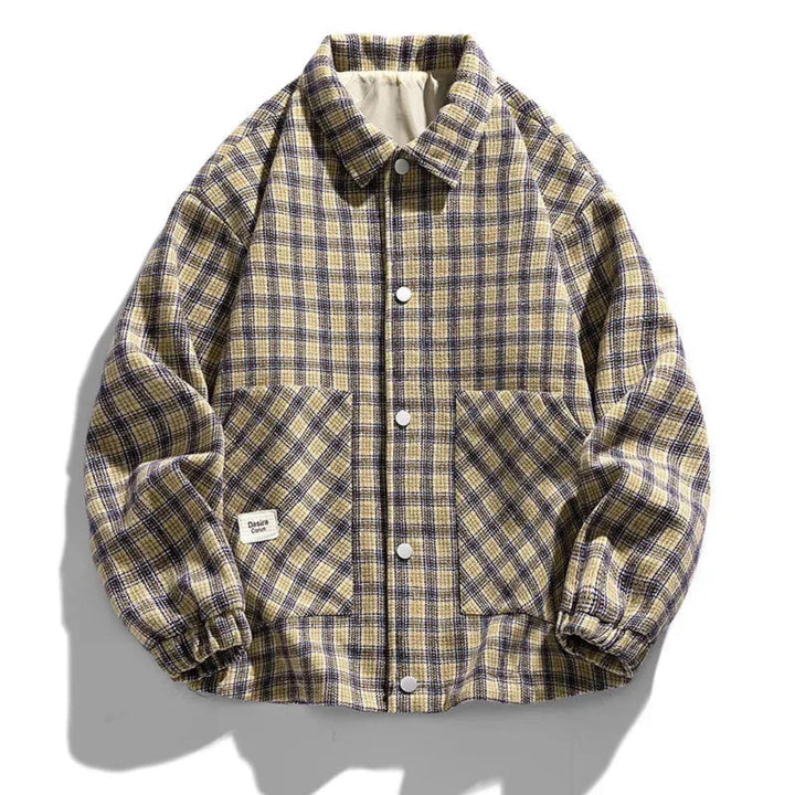 Hans Plaid Button-Up Wool Coat