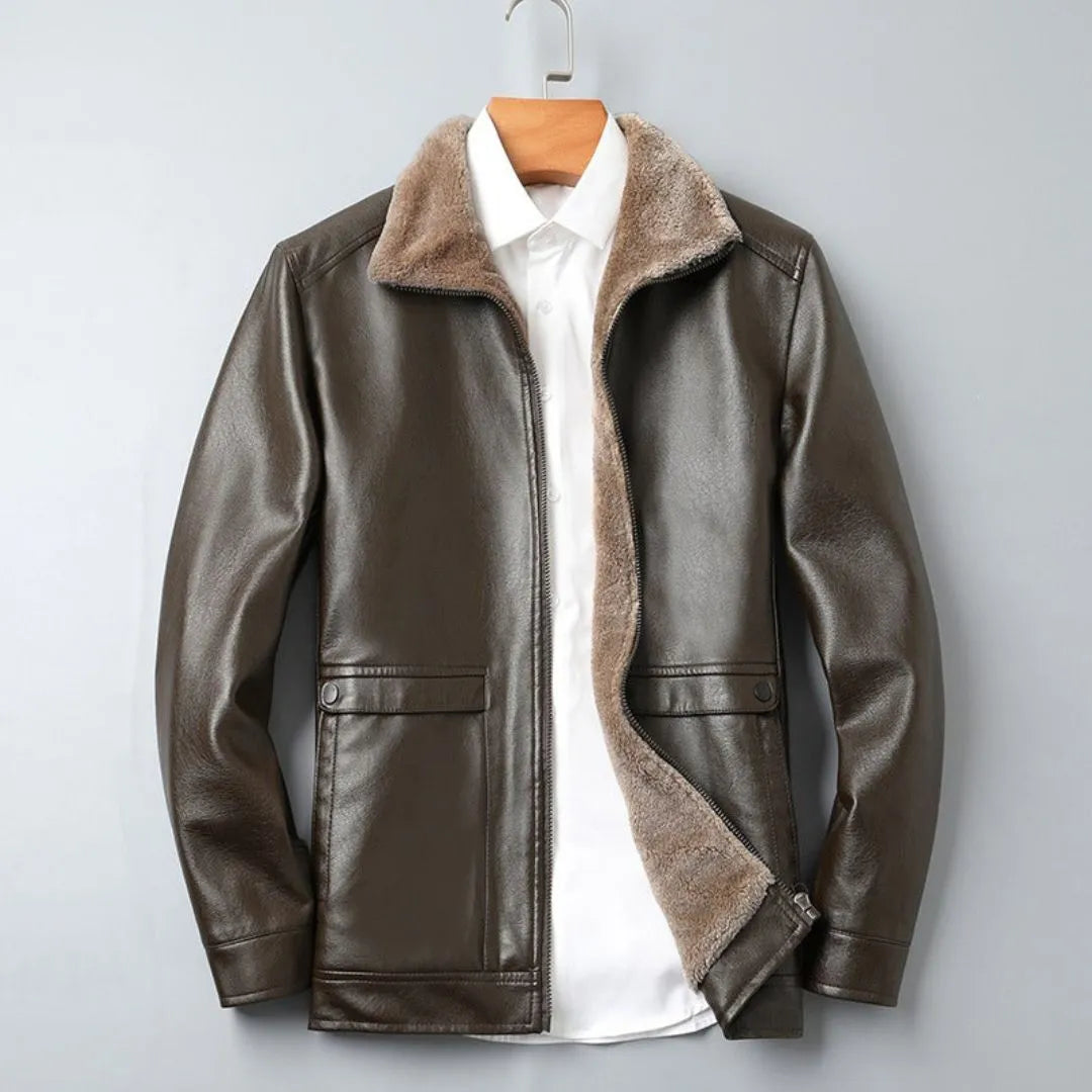 Henry Fleece-Lined Leather Jacket