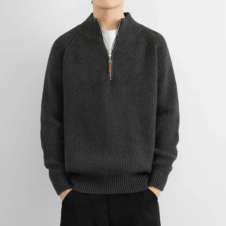 Henry Ribbed Half-Zip Knit Sweater