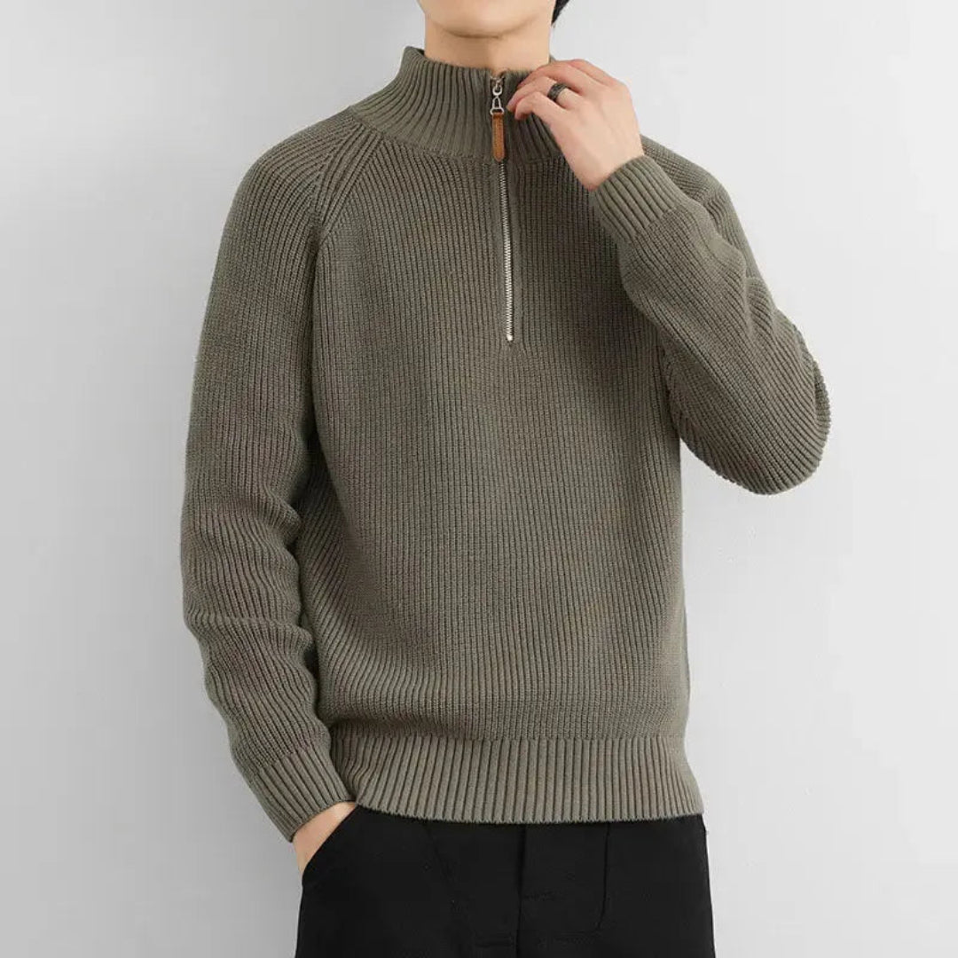 Henry Ribbed Half-Zip Knit Sweater