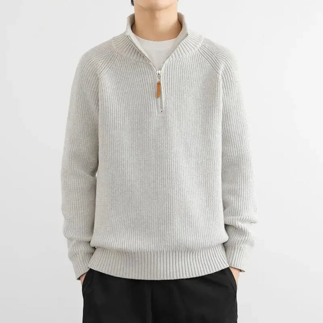 Henry Ribbed Half-Zip Knit Sweater