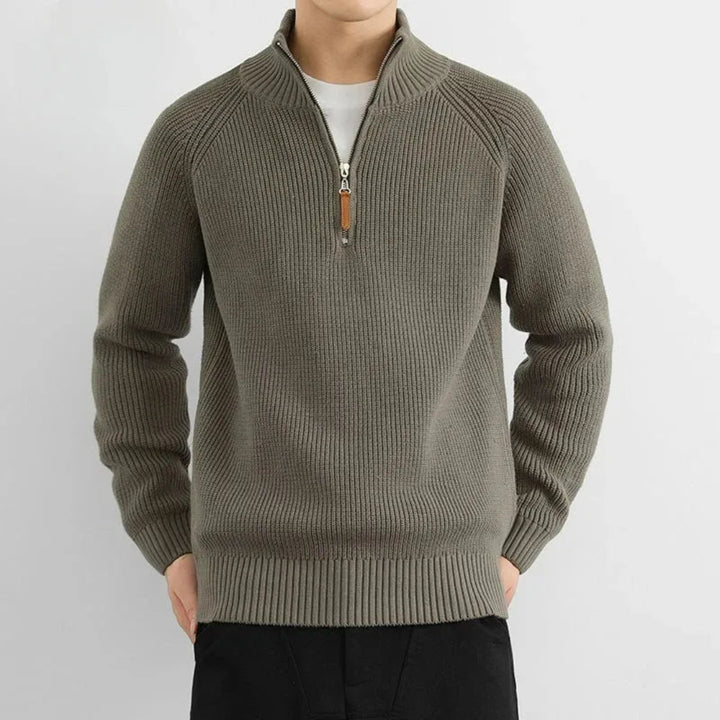 Henry Ribbed Half-Zip Knit Sweater