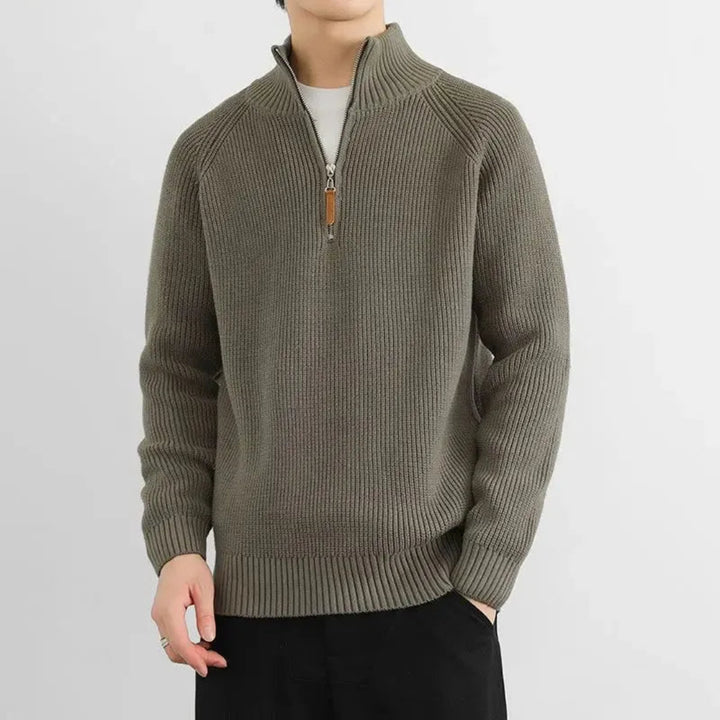 Henry Ribbed Half-Zip Knit Sweater