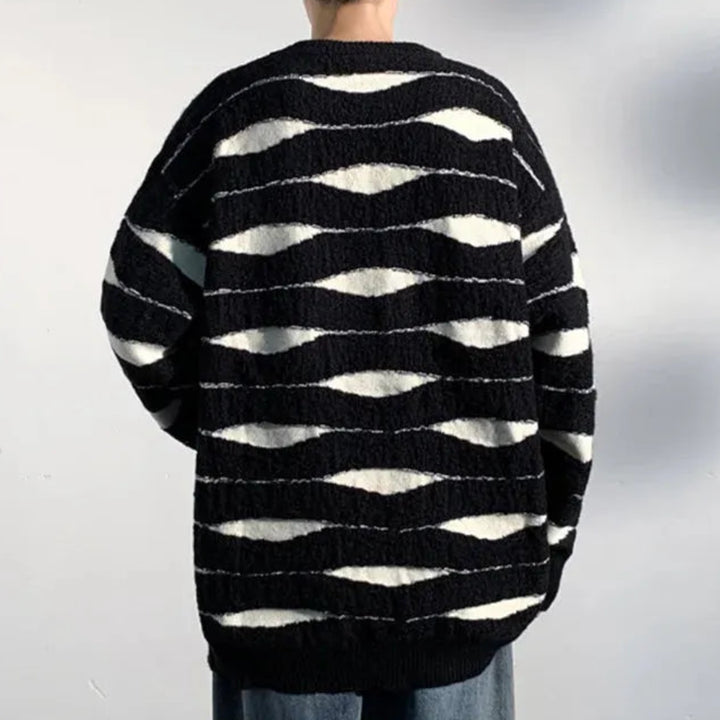 Jacob Wave Patterned Knit Sweater