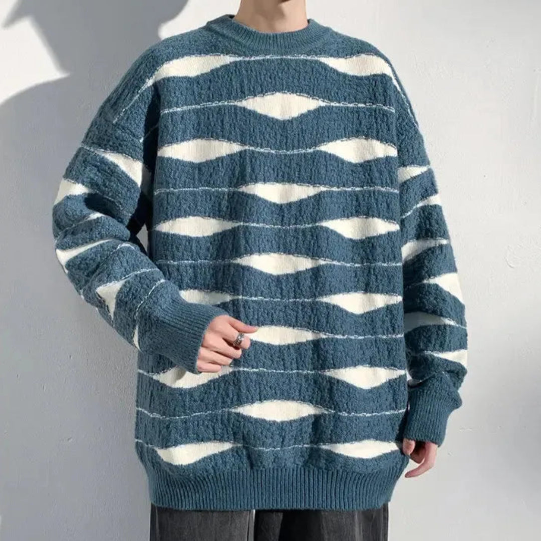 Jacob Wave Patterned Knit Sweater