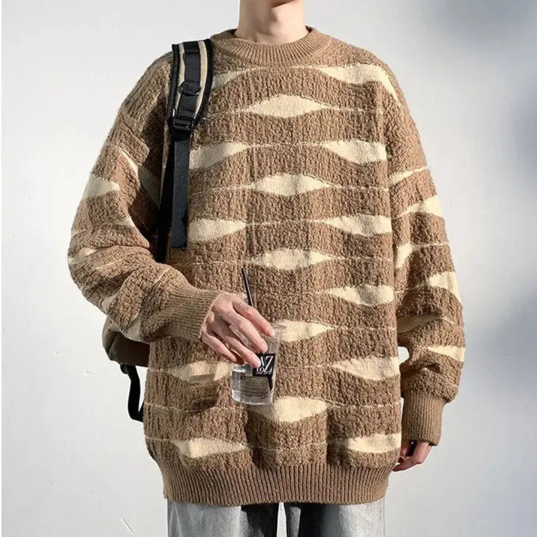 Jacob Wave Patterned Knit Sweater