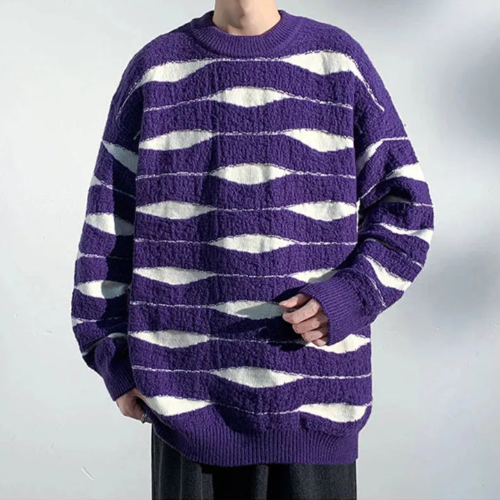 Jacob Wave Patterned Knit Sweater
