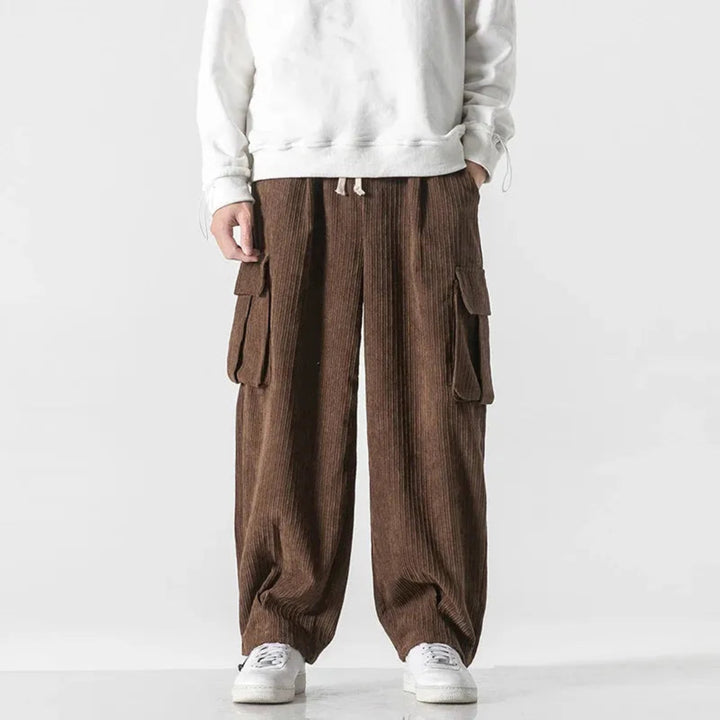 Jeremiah Wide-Leg Corduroy Cargo Pants