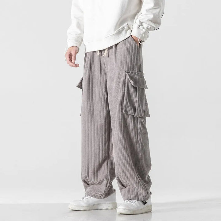 Jeremiah Wide-Leg Corduroy Cargo Pants