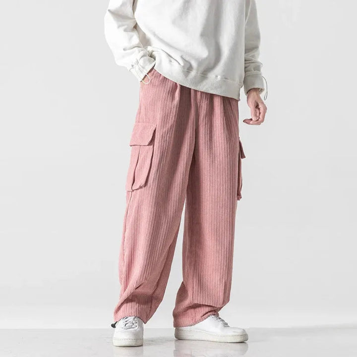 Jeremiah Wide-Leg Corduroy Cargo Pants