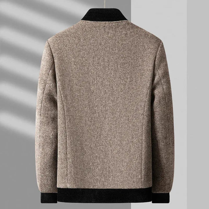 John Classic Wool Herringbone Overcoat