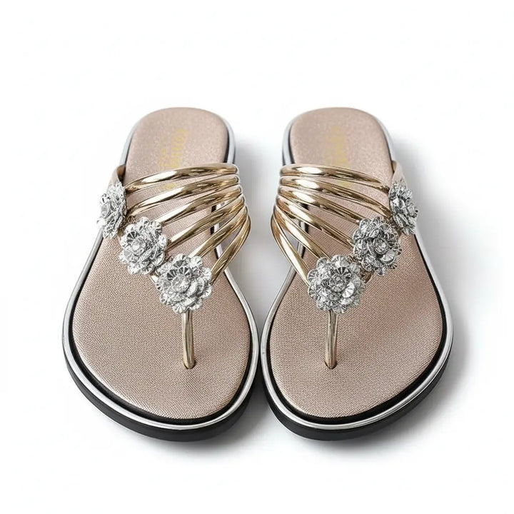 LS | Ariana Crystal Embellished Sandals Lion Style