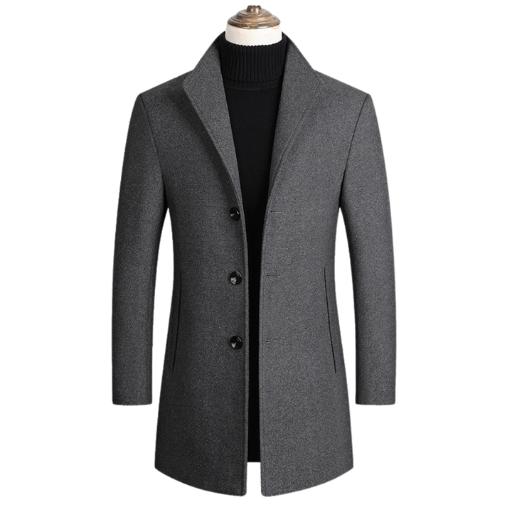 LS | Ashton Stand Collar Tailored Overcoat Lion Style