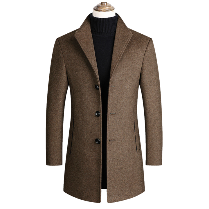 LS | Ashton Stand Collar Tailored Overcoat Lion Style