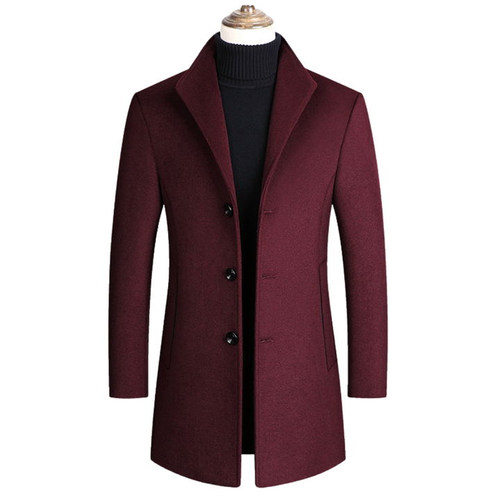 LS | Ashton Stand Collar Tailored Overcoat Lion Style
