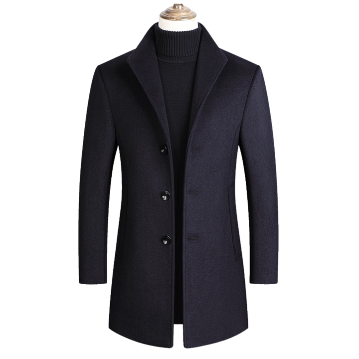 LS | Ashton Stand Collar Tailored Overcoat Lion Style
