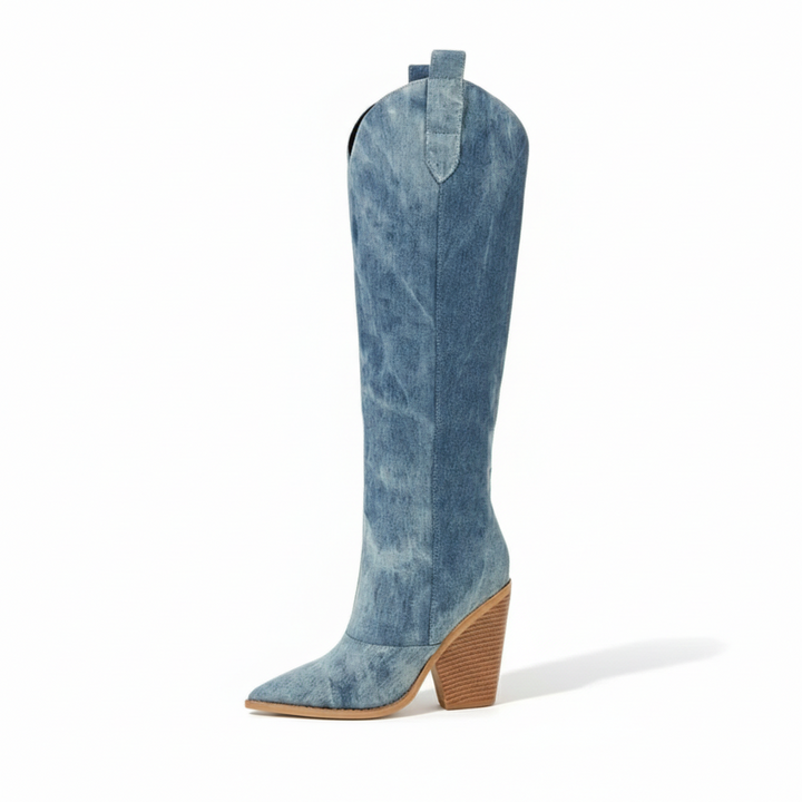 LS | Elara Denim Western Boots
