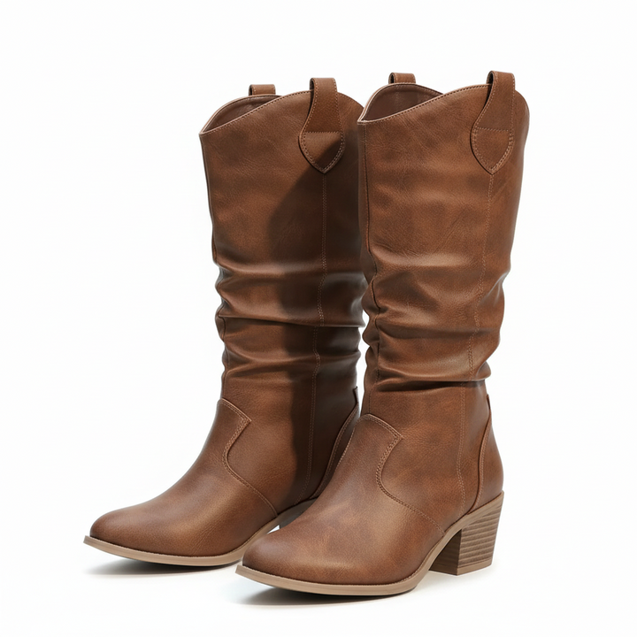 LS | Georgina Mid-Calf Slouch Block Heel Boots