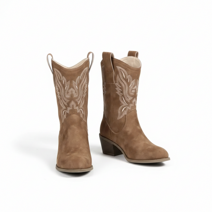 LS | Hanna Western Mid-Calf Embroidered Boots
