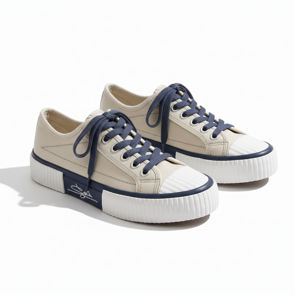 LS | Harper Two-Tone Canvas Sneakers Lion Style