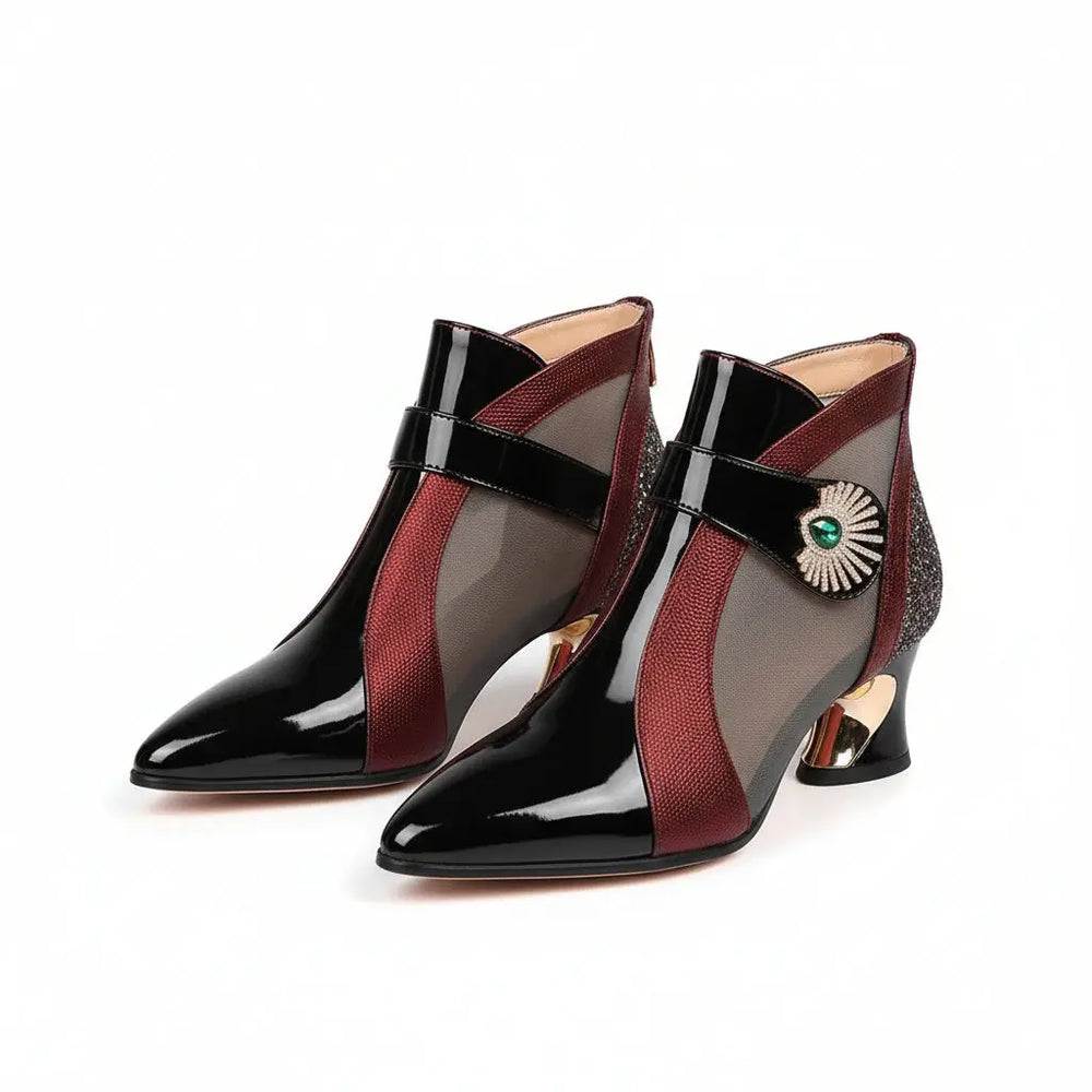 LS | Isabella Leather Heeled Boots Lion Style