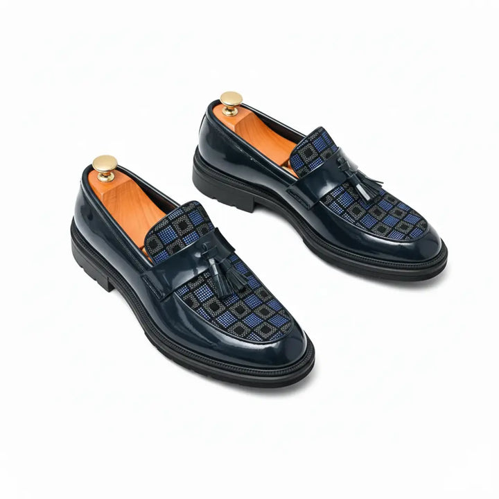 LS | Maximilian Luxe Checkered Loafers Lion Style