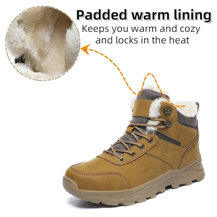 LS | Men Fur Lined Non-Slip Winter Boots Lion Style