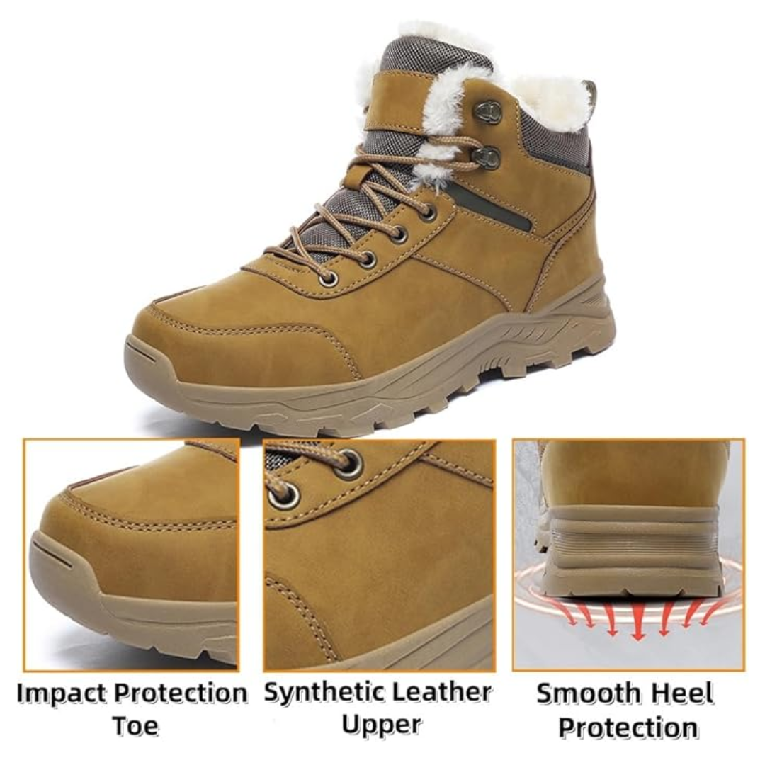 LS | Men Fur Lined Non-Slip Winter Boots Lion Style