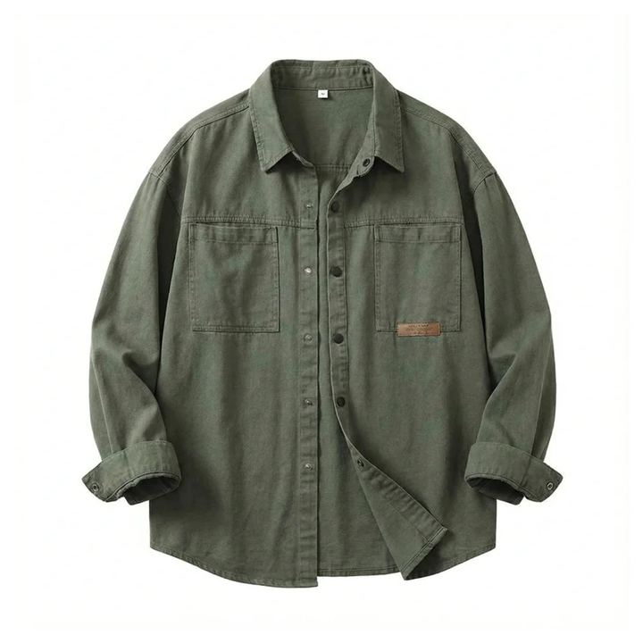 LS | Men Retro Button-Up Long Sleeves Lion Style