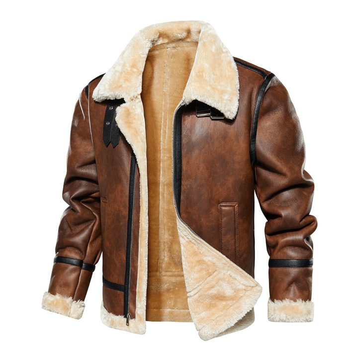 LS | Men Shearling Leather Aviator Jacket