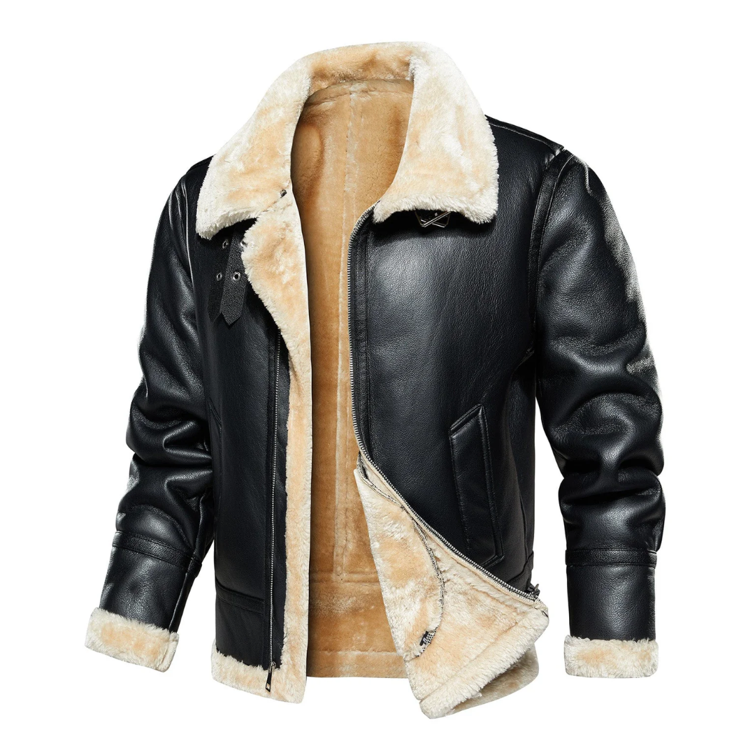 LS | Men Shearling Leather Aviator Jacket