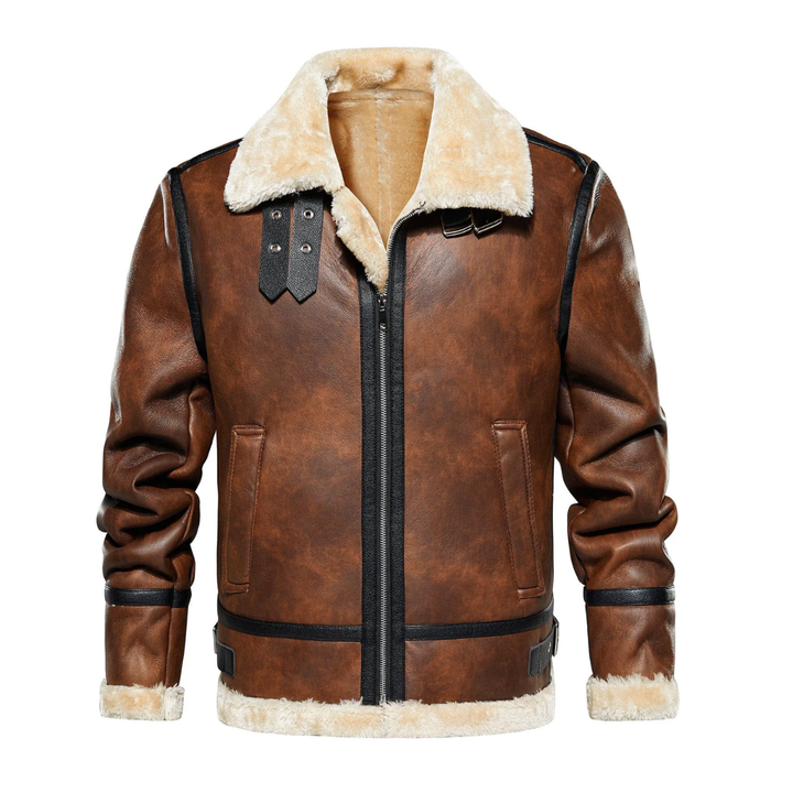 LS | Men Shearling Leather Aviator Jacket