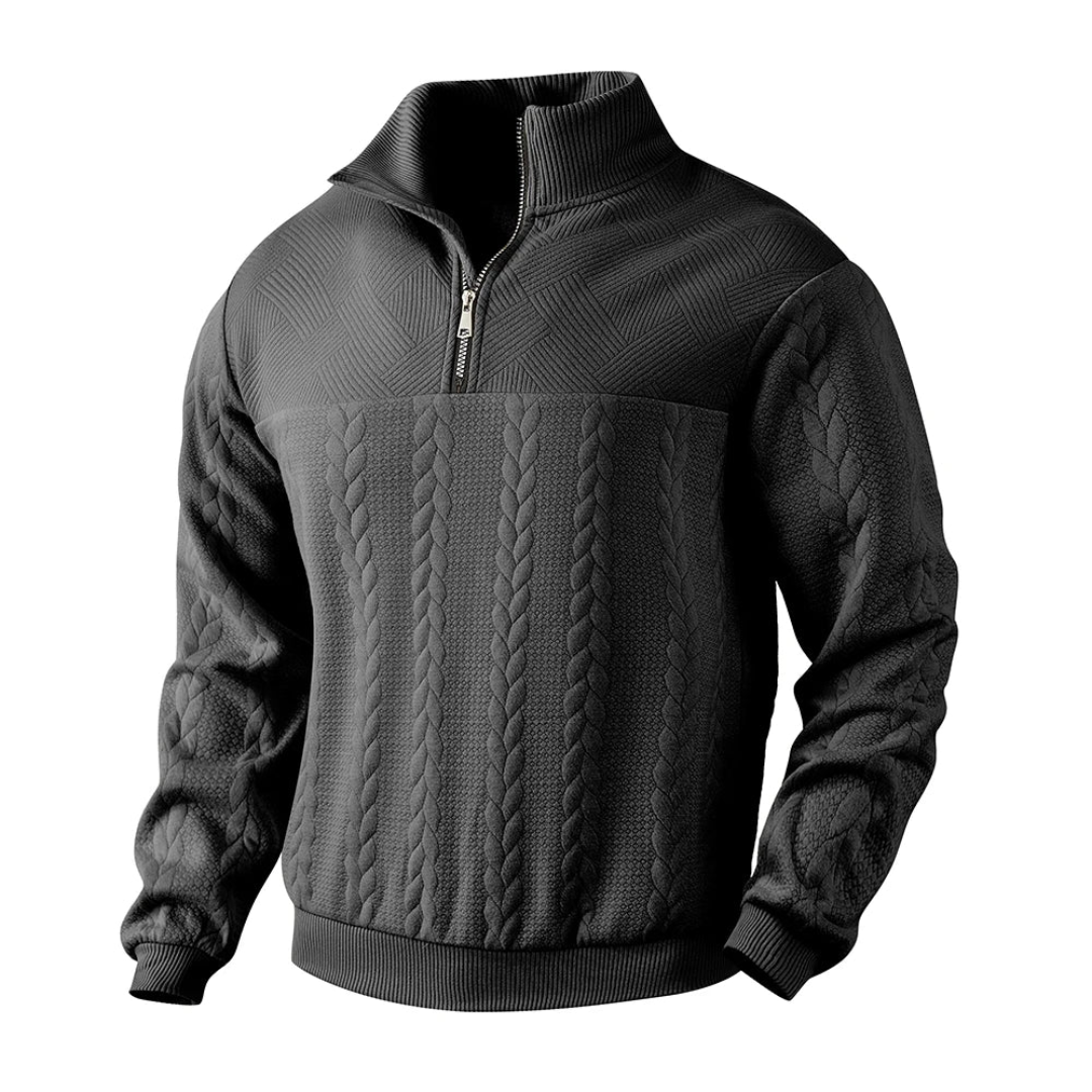 LS | Men’s Quarter Zip Pattern Pullover Lion Style