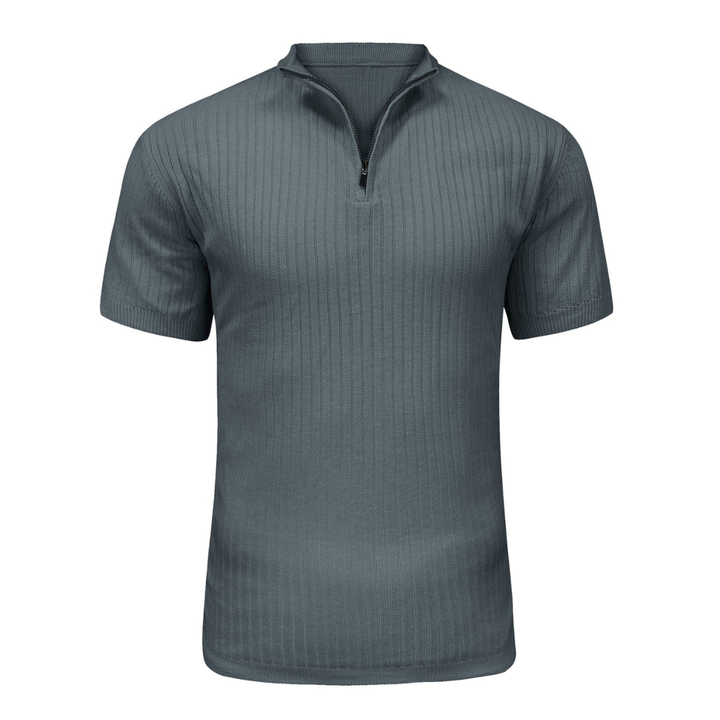 LS | Men’s Rib Zip Fit Polo Shirt