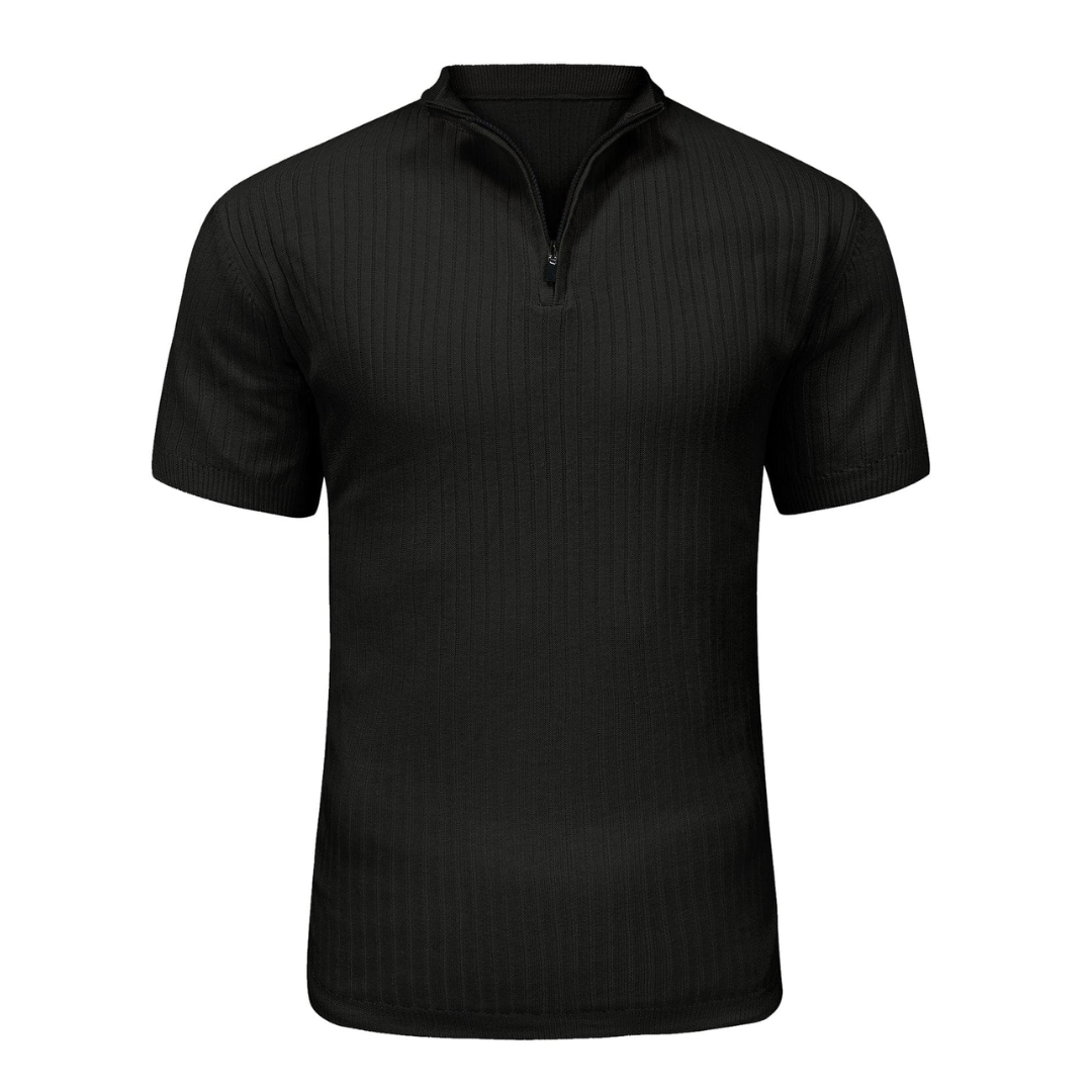 LS | Men’s Rib Zip Fit Polo Shirt
