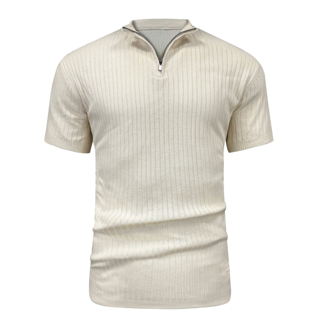 LS | Men’s Rib Zip Fit Polo Shirt