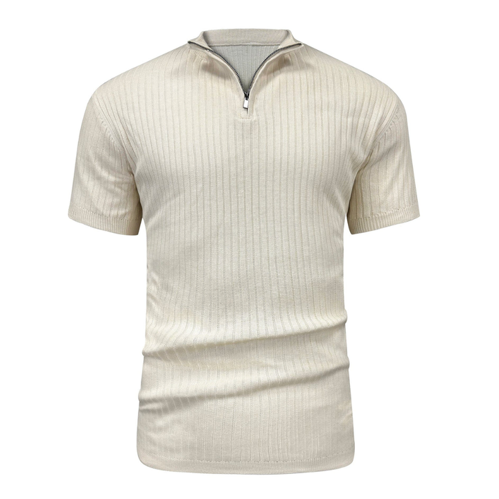 LS | Men’s Rib Zip Fit Polo Shirt